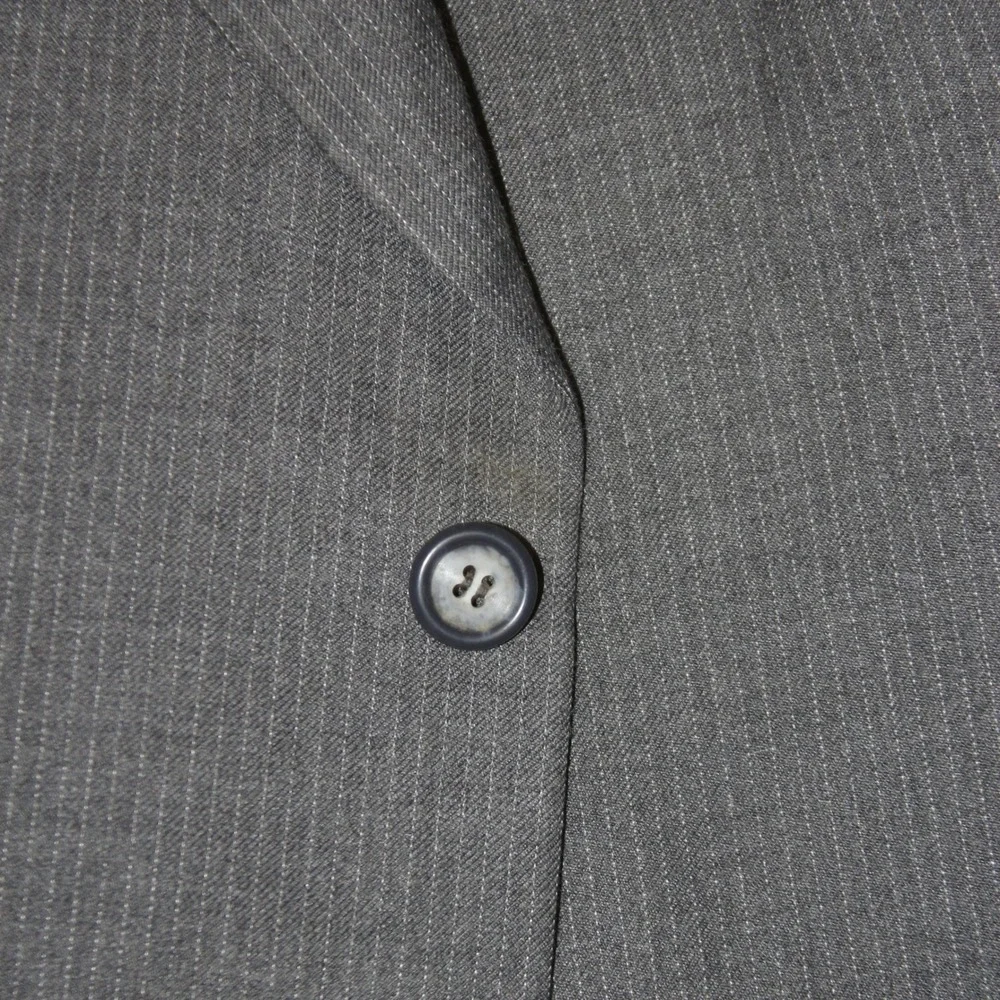 Vintage Andre Laurent Suit Vest 2 Piece Mens 50 Gray Pinstripe Wool Blend Formal